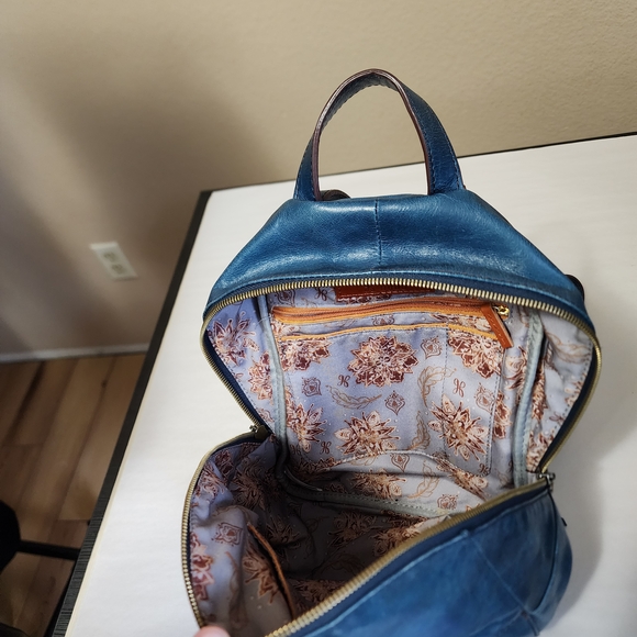 HOBO Cliff Sapphire Blue Leather Backpack - Picture 8 of 15